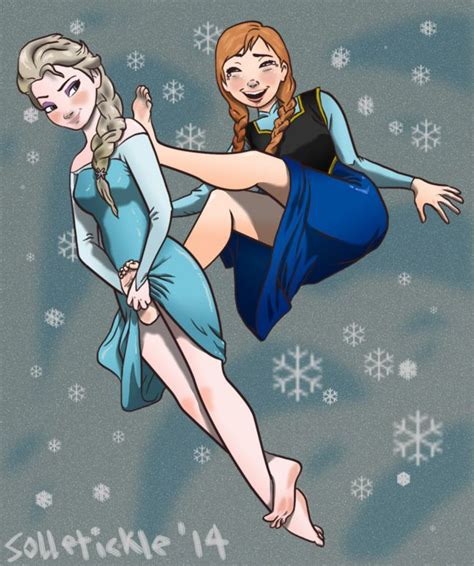 elsa tickles anna by solletickle on deviantart