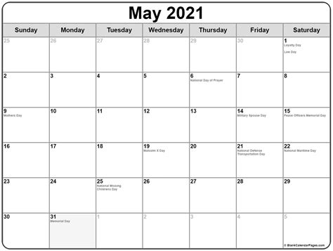 Portrait) on one page in easy to print pdf format. Collection of May 2020 calendars with holidays