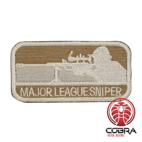 Major League Sniper Tactical Army Badge Brown Beige With Velcro