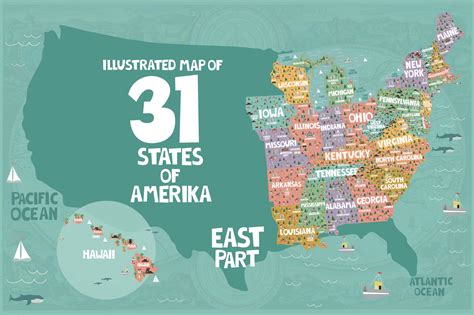 31 Illustrated Map Of Usa Part 2 Custom Designed Illustrations