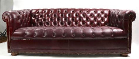 Burgundy Leather Chesterfield At 1stdibs