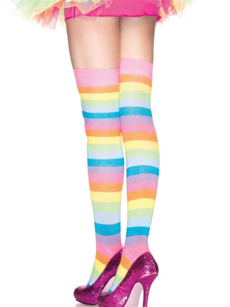 Rainbow Over The Knee Socks Multicolor Beenmode Sokken Ladywear Exclusieve Lingerie
