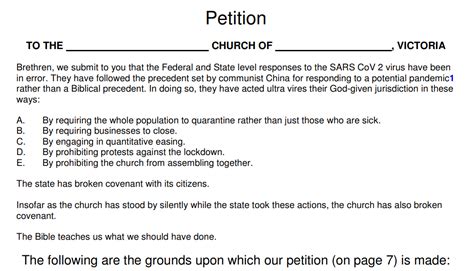 A Petition For The Church To Reopen With A Thorough Biblical Critique