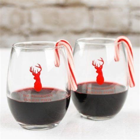 These Personalized Stemless Wine Glasses Are Great To Enhance Your Holiday Party Table Decor