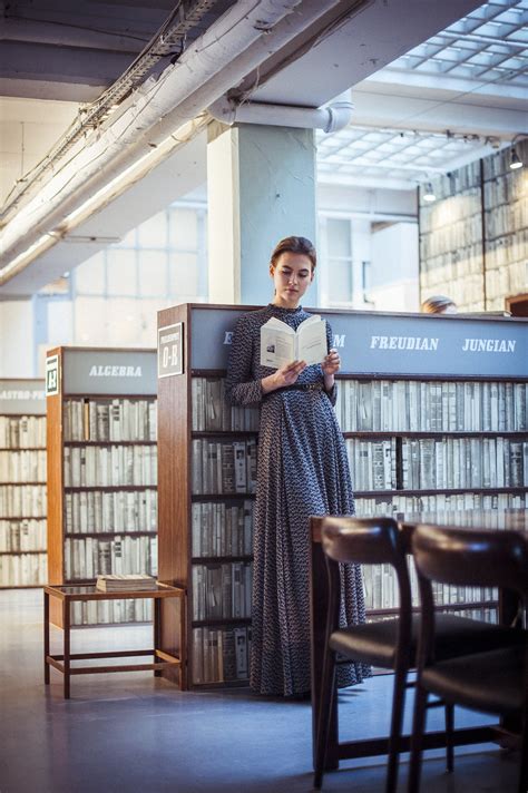 Orla Kiely Fashion Show Aw 15 Librarian Style Woman Reading Nerdy