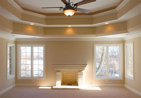 Elegant foyer with tray ceiling and recessed lighting. Benefits of a Tray Ceiling - PadStyle | Interior Design ...