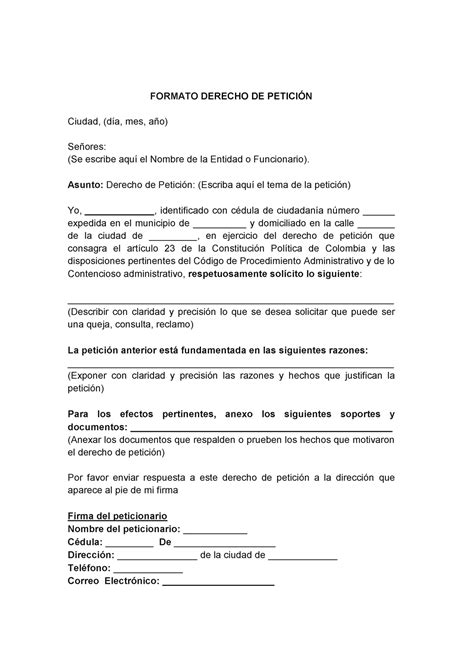 C Mo Presentar Un Derecho De Petici N Derecho De Petici N Colombia