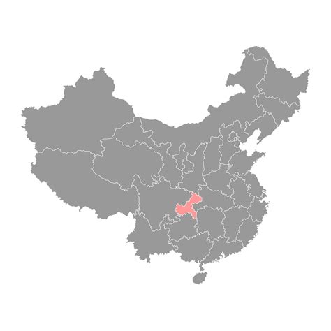 Chongqing Municipality Map Administrative Divisions Of China Vector
