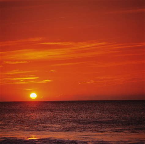 Orange Sunset Over Ocean By Kate Turning And Tom Gibson Printscapes