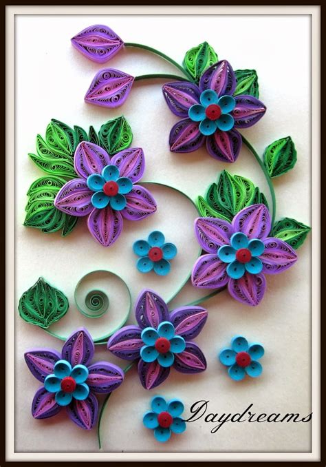 Purple Quilled Flowers Daydreams Quilling Flowers Paper Quilling