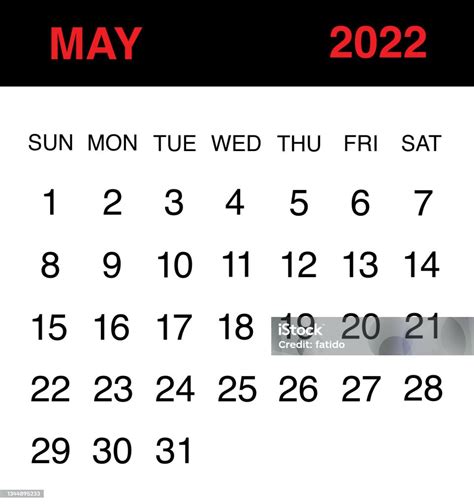 Kalender Mei 2022 Ilustrasi Stok Unduh Gambar Sekarang Aspirasi