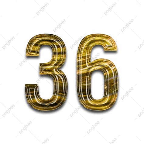 Number 36 Hd Transparent Texture Font Style Golden Type Number 36
