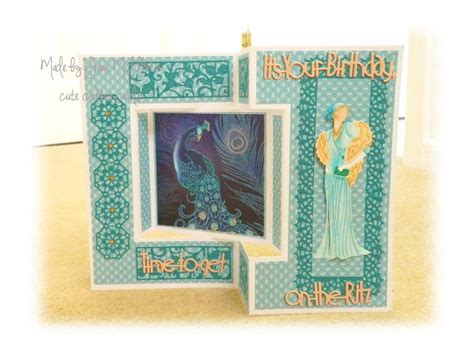 Cute Critter Cards Tattered Lace Art Deco Tri Fold Card