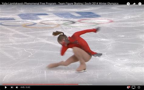 Yulia Lipnitskaya Spinning In Her Free Program In Sochis 2014 Winter