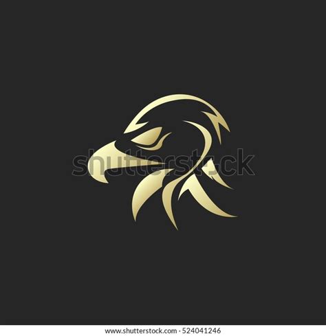 Golden Eagle Head Silhouette Logo Stock Vector Royalty Free 524041246