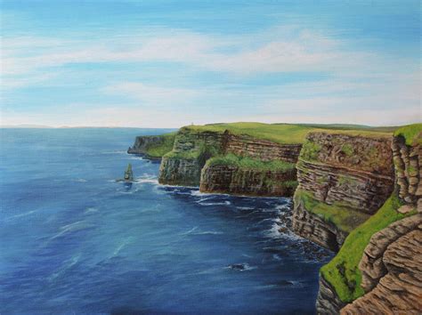 Cliffs Of Moher Painting By Kathrin Guenther Fine Art America