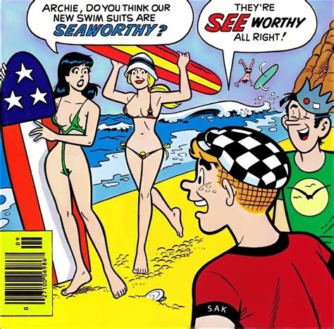 Rule 34 2girls Archie Andrews Archie Comics Betty And Veronica Betty Cooper Bikini Black Hair
