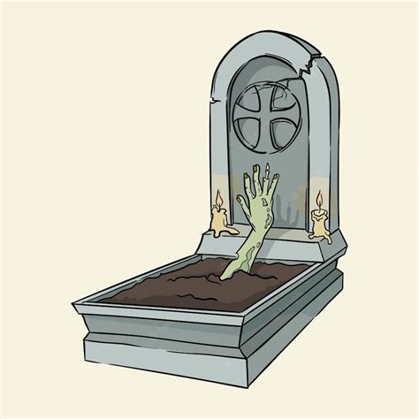 Premium Vector Dead Man Crawling Out Of The Grave Hand Drawn Vector