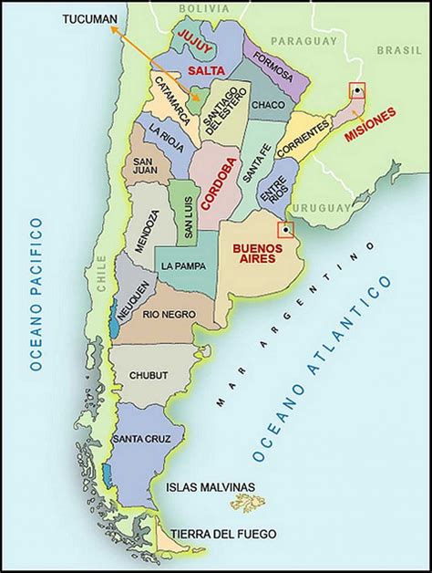 Provincias Y Capitales De Argentina