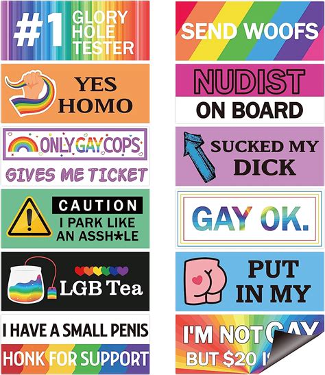 Amazon Pcs Funny Gay Lgbt Prank Bumper Stickers Rainbow Car