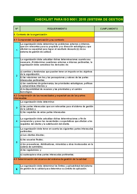 Check List Para Auditoria Interna Iso 9001 Auditoria