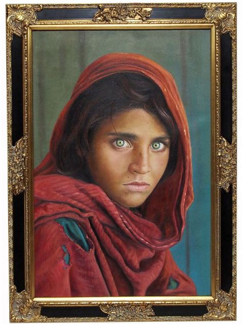 Oil Painting Of Sharbat Gula Afghan Girl Steve Mccurry Painting From