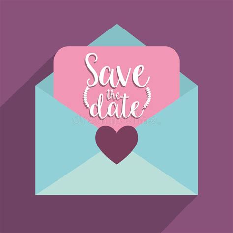Love Letter And Save The Date Design Stock Vector Illustration Of
