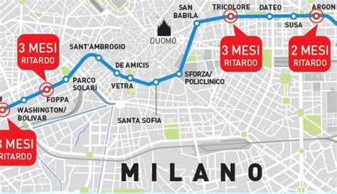 Milano Linea Metro 4 La Mappa Dei Ritardi Sui Lavori