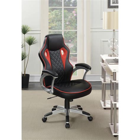 Coaster Office Chairs 801497 Computer Chair With Red Accents Rifes