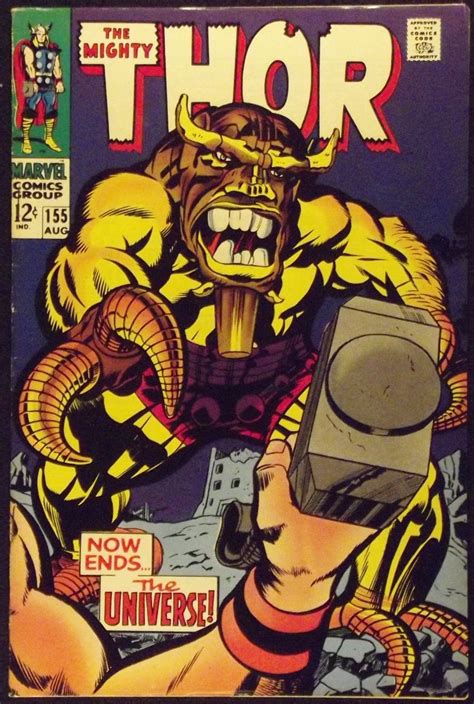 Thor 155 Vf Mangod Cover Stan Lee Jack Kirby Silver Age Comics