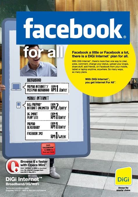 One rate roaming plan (only available while roaming). OneVsOne: DiGi introduces Facebook For All that DiGi ...