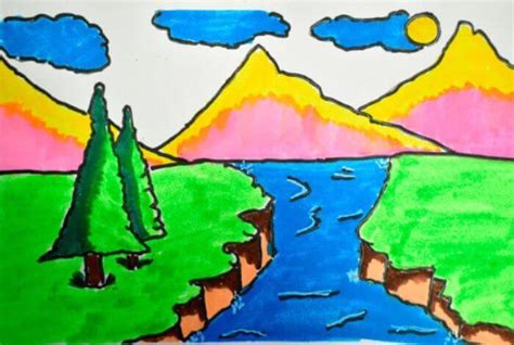Gambar Kartun Pemandangan Gunung Pulp