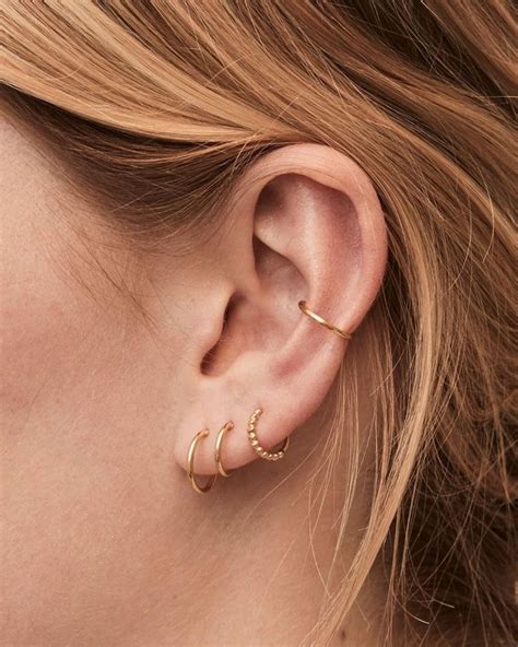 Tiny Hoop Earcuff 12mm Gold Plated Fashionology Goldearpiercings