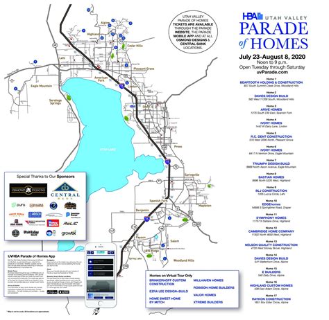 Map Utah Valley Parade Of Homes Vacation Plan Route Transit Map