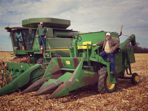 Classic John Deere Combines Doing Harvest 2015 Work