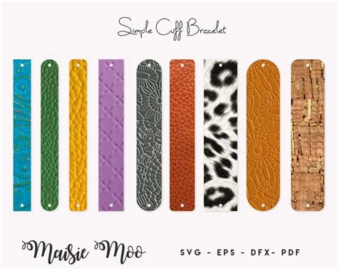 Download Cuff Bracelet SVG Faux Leather Cuff Bracelet Templates ...