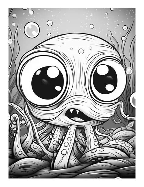 Free Bugged Eyed Monster Coloring Page 85 Free Coloring Adventure
