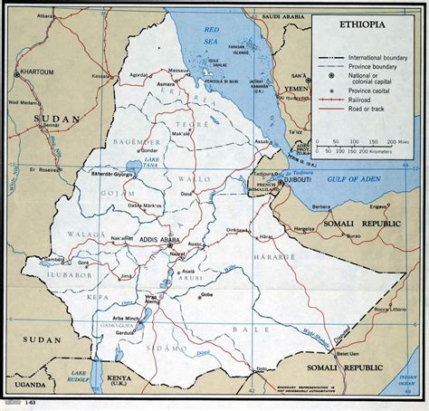 Political Map Of Ethiopia With Provincial State Boundaries