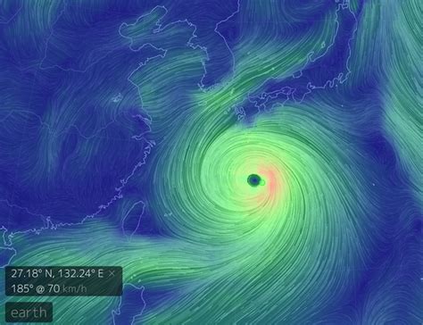 Mature tropical cyclone)의 한 종류로, 중심 부근의 최대 풍속이 17.2 m/s 이상의 강한 폭풍우를 동반하고 있는 국지적 기상 현상을 말한다. 실시간 태풍 경로 확인 사이트