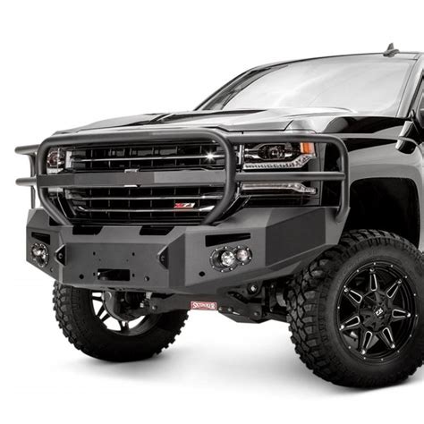 Fab Fours Chevy Silverado Premium Full Width Blacked Front Winch Hd Bumper With