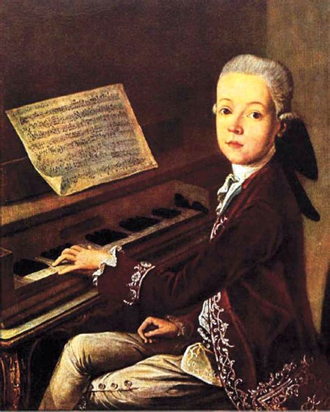 Un Giovane Mozart Ritratto Mentre Suona Il Piano Già Dal Suo Primo