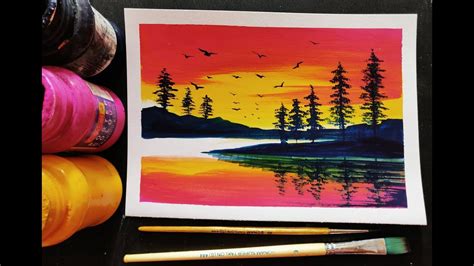 Easy Landscape Painting With Poster Colours Eustolia Gaskins