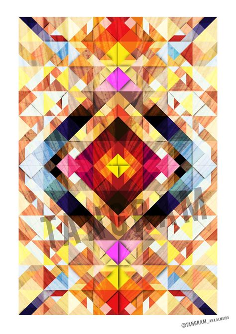 Geometric Tangram Illustration Poster Abstract Wall Decor Explosion