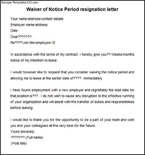 Serving a notice period is mandatory. Sample Notice Period Resignation Letter - Sample Templates - Sample Templates
