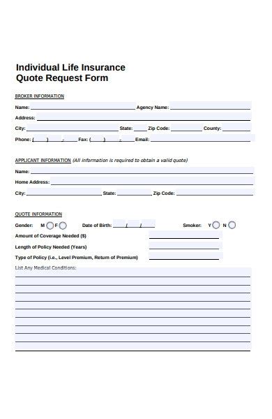 Free 52 Quote Forms In Pdf Ms Word Excel