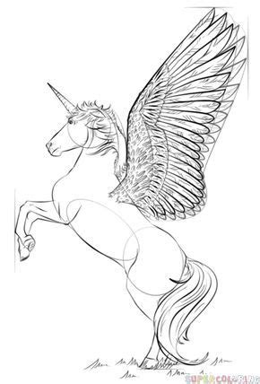Learn to draw a cute unicorn heart with wings. How to draw a realistic unicorn | Step by step Drawing tutorials | Realistic drawings, Unicorn ...