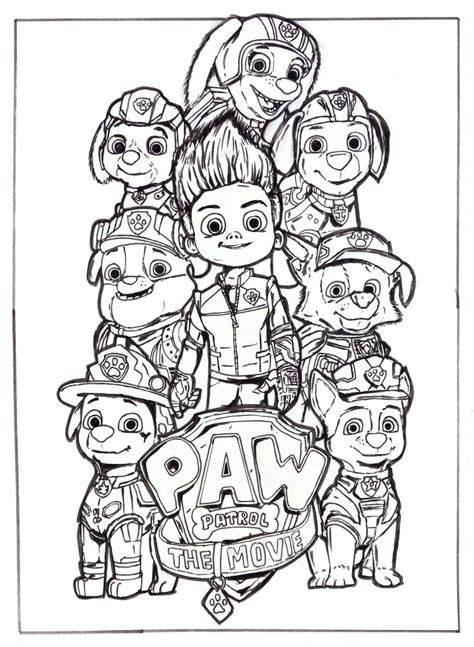 Paw Patrol Movie Printable Colouring Page Coloriage Paw Patrol