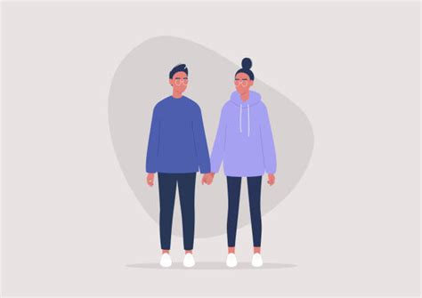 Boyfriend And Girlfriend Walking Illustrations Royalty Free Vector