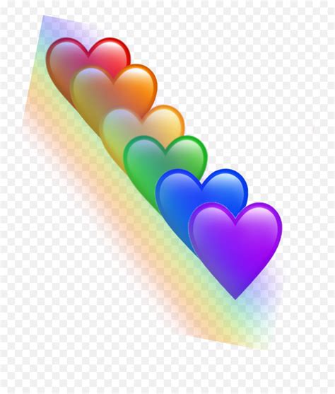 Rainbow Tecza Heart Sticker Vertical Emojirainbow Heart Emojis