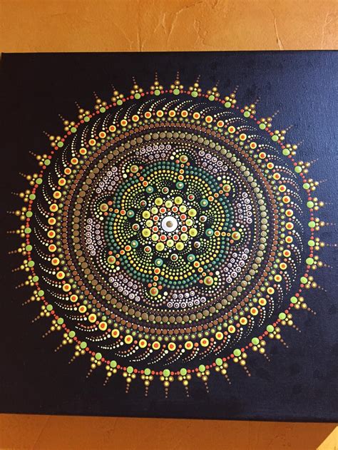 Mandala Sobre Lienzo 30x30cm Pintura Acrilica Técnica Etsy In 2020